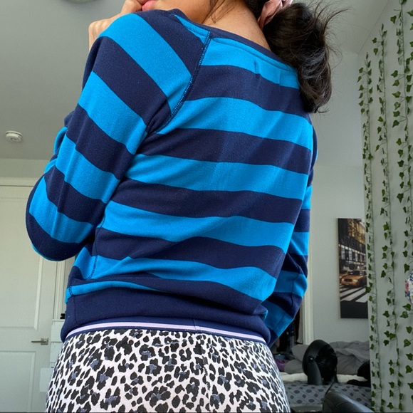Grg Montreal. Blue Striped Fitted Long Sleeve - Picture 2 of 3